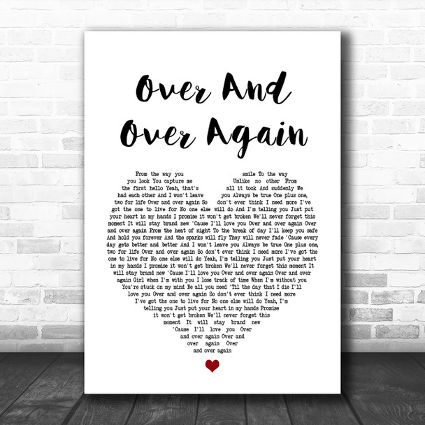 Nathan Sykes Over And Over Again Heart Song Lyric Music Wall Art Print