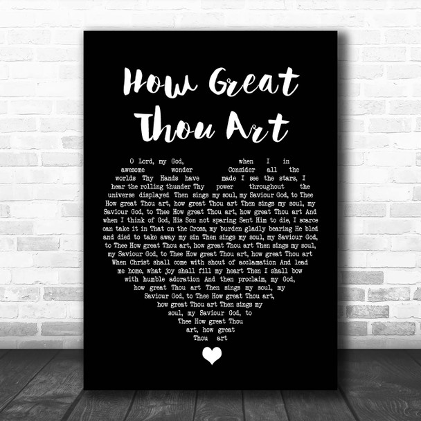 Carrie Underwood How Great Thou Art Black Heart Song Lyric Print