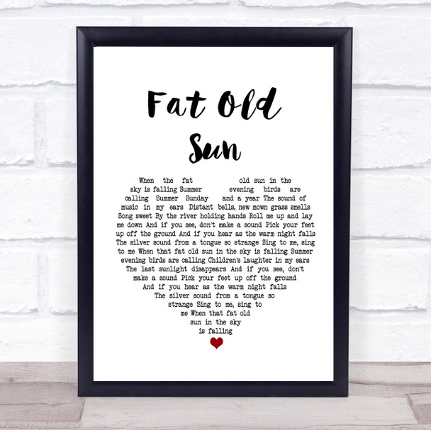 Pink Floyd Fat Old Sun Heart Song Lyric Music Wall Art Print