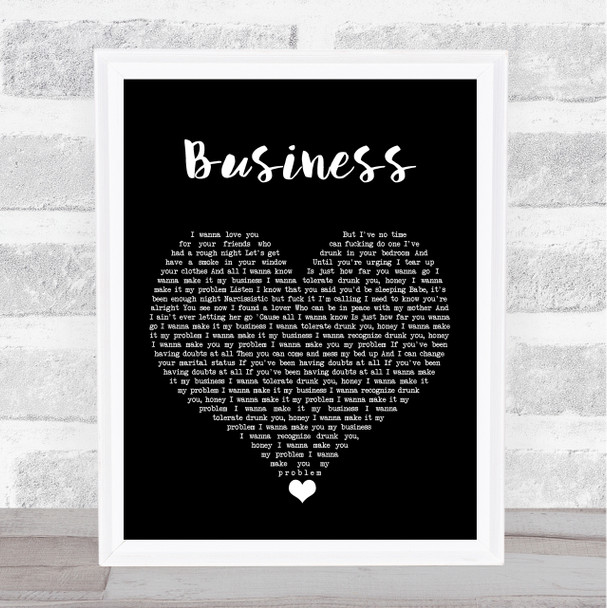 Catfish And The Bottlemen Business Black Heart Song Lyric Print