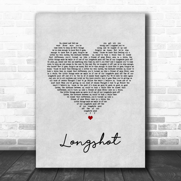 Catfish And The Bottlemen Longshot Grey Heart Song Lyric Print