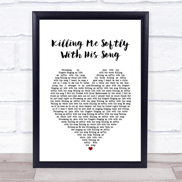 Roberta Flack Killing Me Softly With His Song Heart Song Lyric Music Wall Art Print