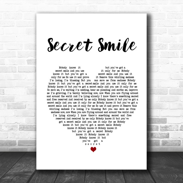 Semisonic Secret Smile Heart Song Lyric Music Wall Art Print