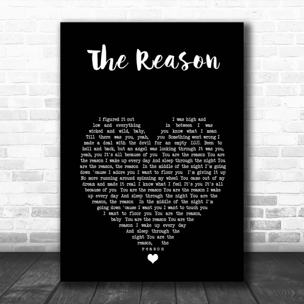 Celine Dion The Reason Black Heart Song Lyric Print