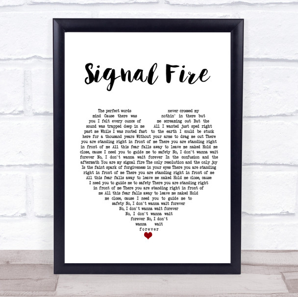 Snow Patrol Signal Fire Heart Song Lyric Music Wall Art Print