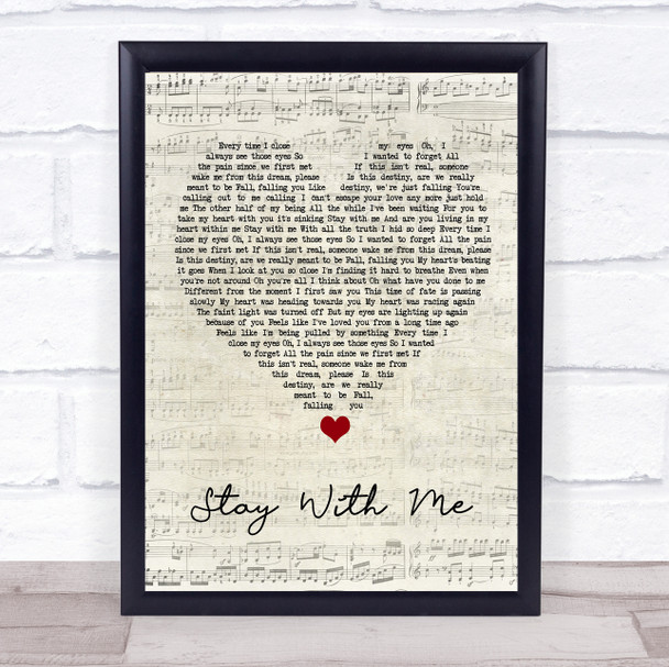Chanyeol & Punch Stay With me Script Heart Song Lyric Print
