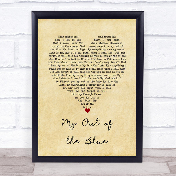 Charles Esten My Out of the Blue Vintage Heart Song Lyric Print
