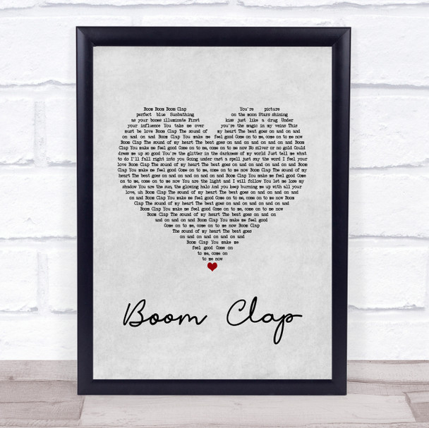 Charli XCX Boom Clap Grey Heart Song Lyric Print