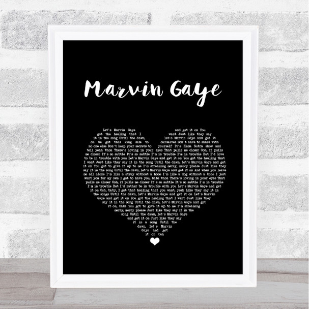 Charlie Puth feat. Meghan Trainor Marvin Gaye Black Heart Song Lyric Print