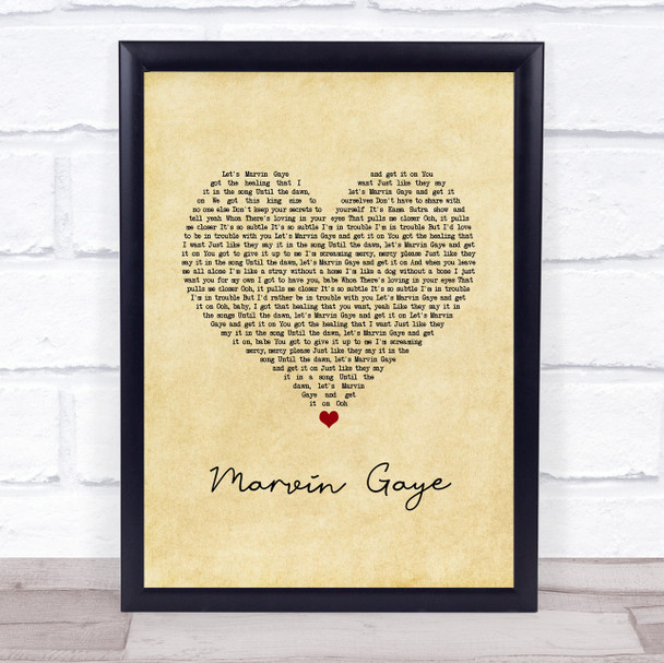 Charlie Puth feat. Meghan Trainor Marvin Gaye Vintage Heart Song Lyric Print