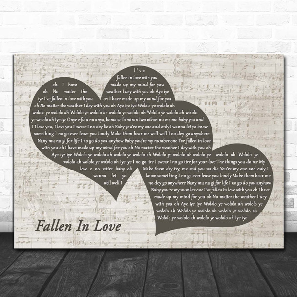 Chidinma Fallen In Love Landscape Music Script Two Hearts Song Lyric Print