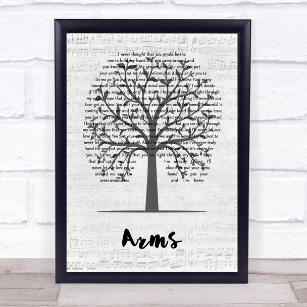 Christina Perri Arms Music Script Tree Song Lyric Print