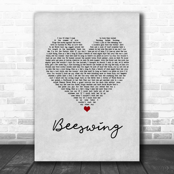 Christy Moore Beeswing Grey Heart Song Lyric Print