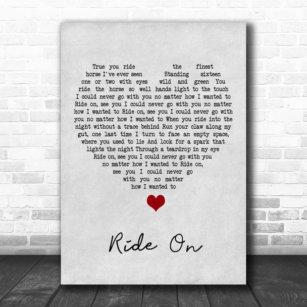 Christy Moore Ride On Grey Heart Song Lyric Print
