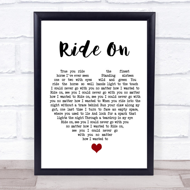 Christy Moore Ride On White Heart Song Lyric Print