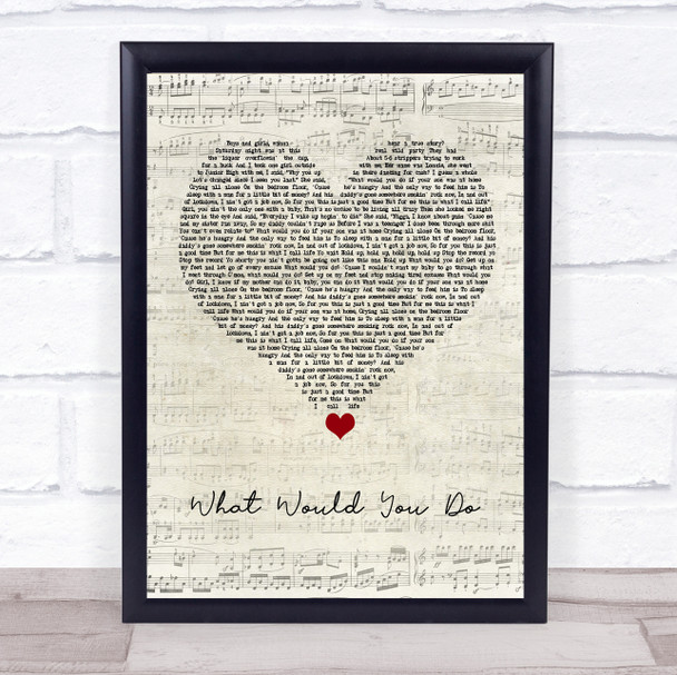 City High What Would You Do Script Heart Song Lyric Print