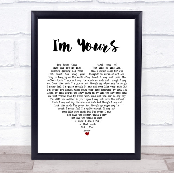 The Script I'm Yours Heart Song Lyric Music Wall Art Print