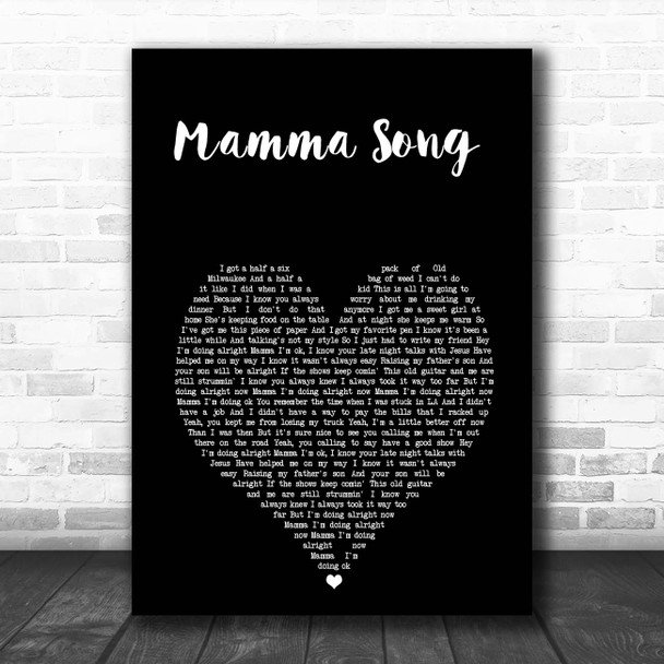 Cody Jinks Mamma Song Black Heart Song Lyric Print