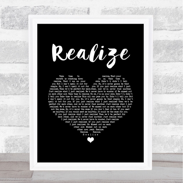 Colbie Caillat Realize Black Heart Song Lyric Print