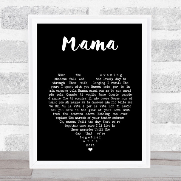 Connie Francis Mama Black Heart Song Lyric Print