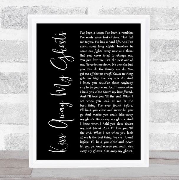 Creed Fisher Kiss Away My Ghosts Black Script Song Lyric Print