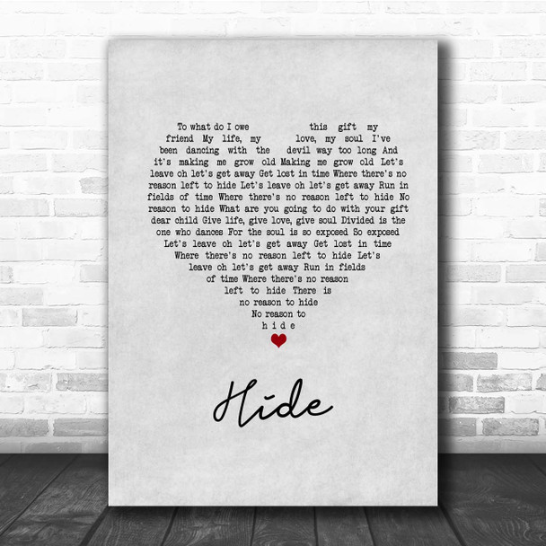 Creed Hide Grey Heart Song Lyric Print