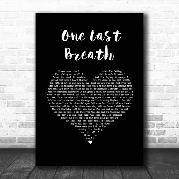 Creed One Last Breath Black Heart Song Lyric Print