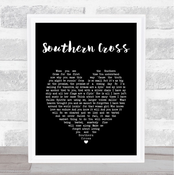 Crosby, Stills & Nash Southern Cross Black Heart Song Lyric Print