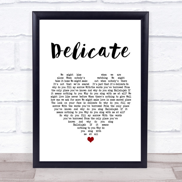 Damien Rice Delicate White Heart Song Lyric Print