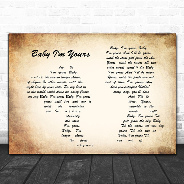 Arctic Monkeys Baby I'm Yours Man Lady Couple Song Lyric Music Wall Art Print