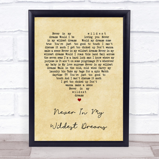 Dan Auerbach Never In My Wildest Dreams Vintage Heart Song Lyric Print