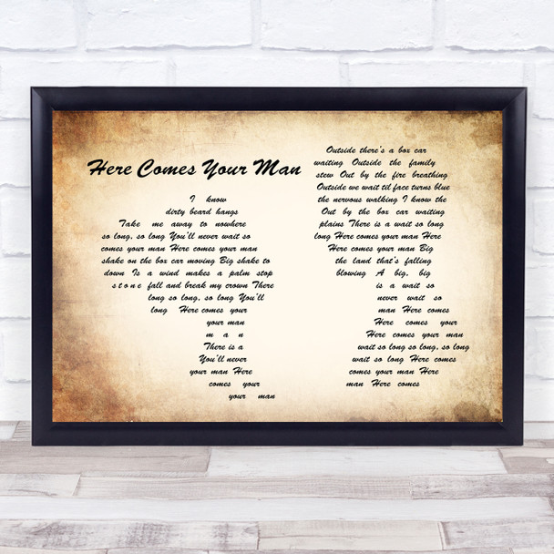 Pixies Here Comes Your Man Man Lady Couple Song Lyric Music Wall Art Print