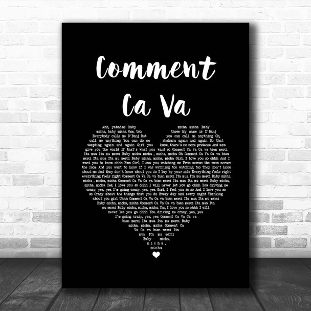 D'Banj & The Fedz Comment Ca Va Black Heart Song Lyric Print D'Banj & The Fedz Comment Ca Va Black Heart Song Lyric Print