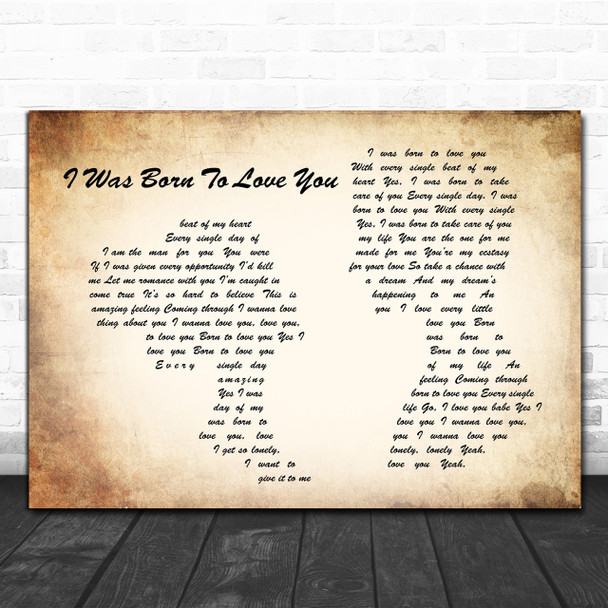 Queen I Was Born To Love You Man Lady Couple Song Lyric Music Wall Art Print