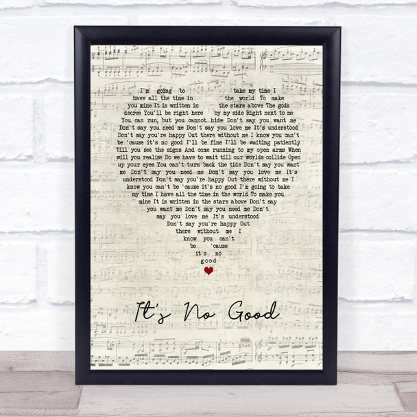 Depeche Mode It's No Good Script Heart Song Lyric Print