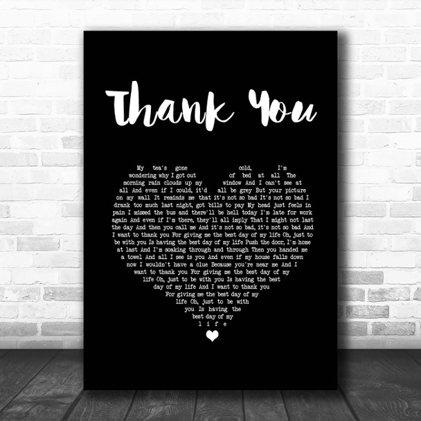 Dido Thank You Black Heart Song Lyric Print