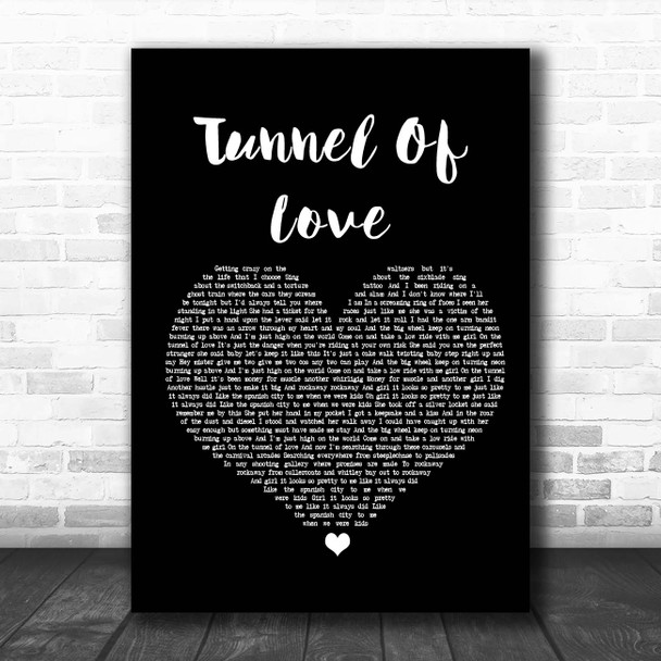 Dire Straits Tunnel Of Love Black Heart Song Lyric Print