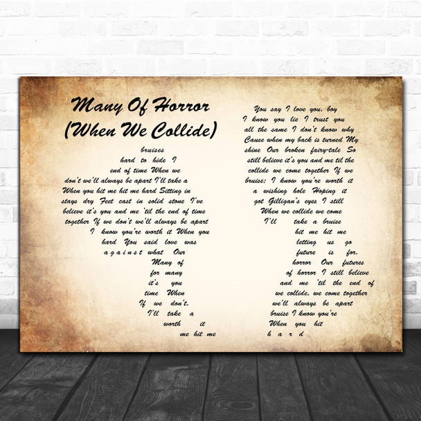 Biffy Clyro Many Of Horror (When We Collide) Man Lady Couple Song Lyric Music Wall Art Print