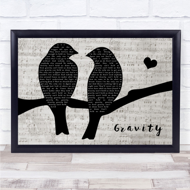 DJ Fresh feat Ella Eyre Gravity Lovebirds Music Script Song Lyric Print