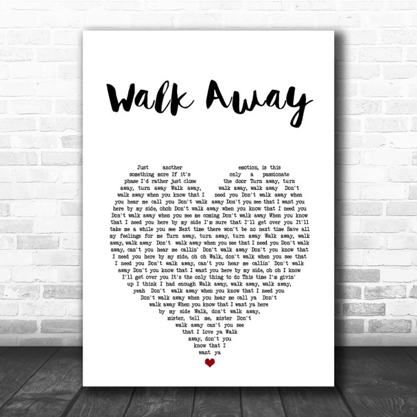 Donna Summer Walk Away White Heart Song Lyric Print