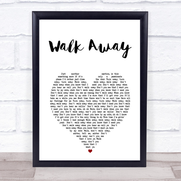 Donna Summer Walk Away White Heart Song Lyric Print