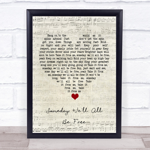 Donny Hathaway Someday We'll All Be Free Script Heart Song Lyric Print