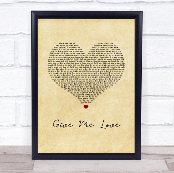 Ed Sheeran Give Me Love Vintage Heart Song Lyric Print
