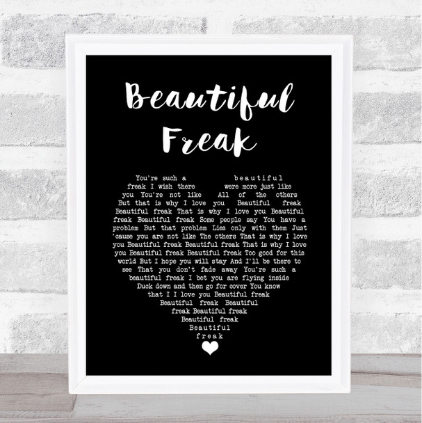 Eels Beautiful Freak Black Heart Song Lyric Print