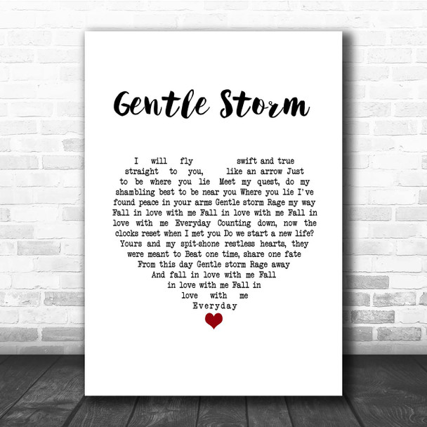 Elbow Gentle Storm White Heart Song Lyric Print