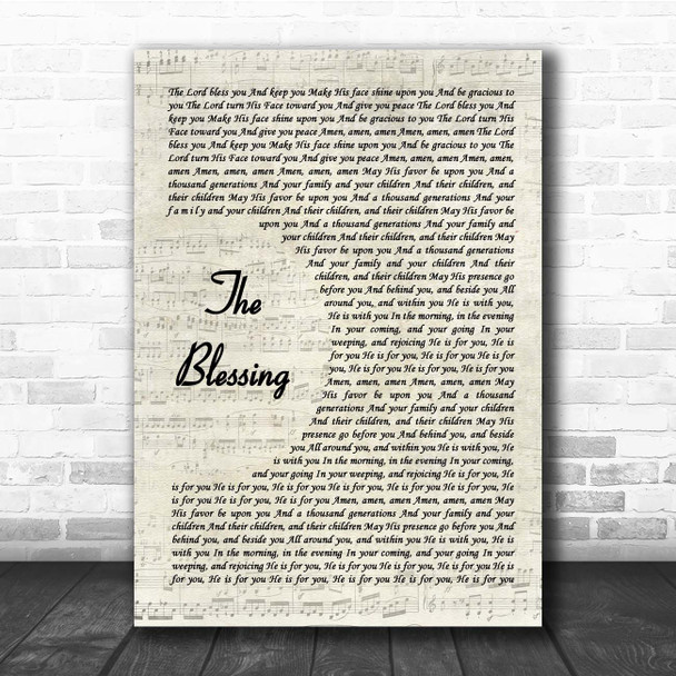 Elevation Worship The Blessing Vintage Script Song Lyric Print