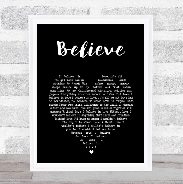 Elton John Believe Black Heart Song Lyric Print