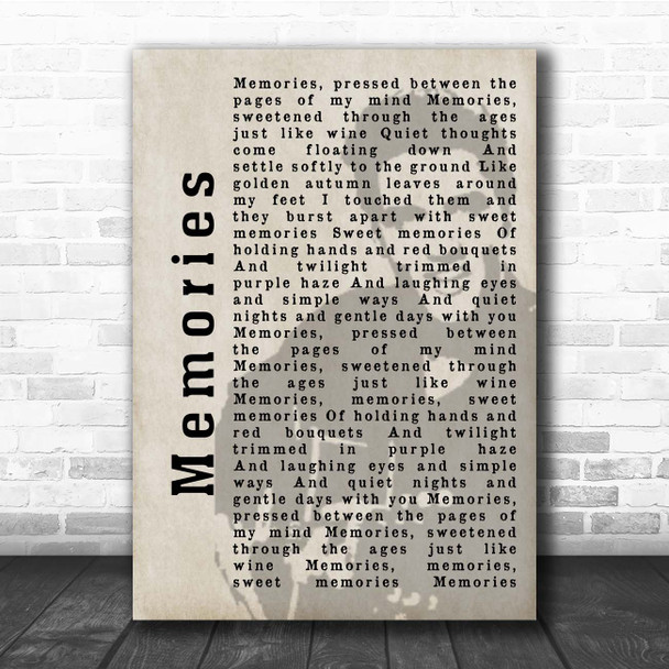 Elvis Presley Memories Shadow Song Lyric Print