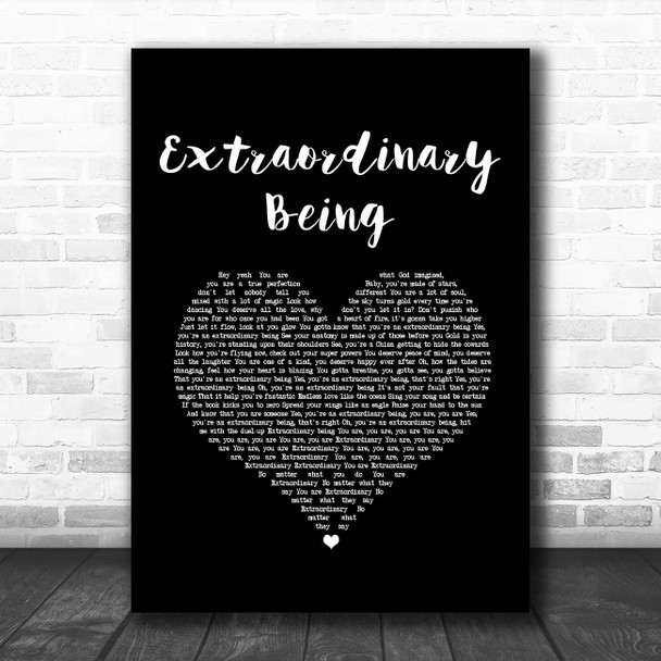 Emeli Sandé Extraordinary Being Black Heart Song Lyric Print
