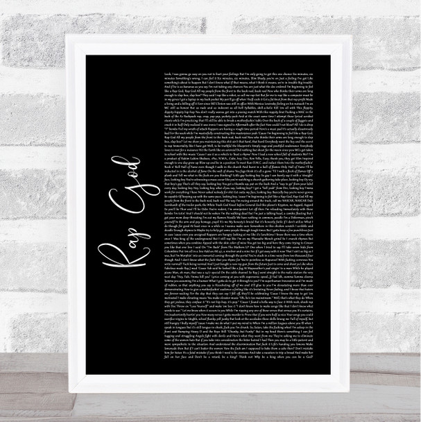 Eminem Rap God Black Script Song Lyric Print